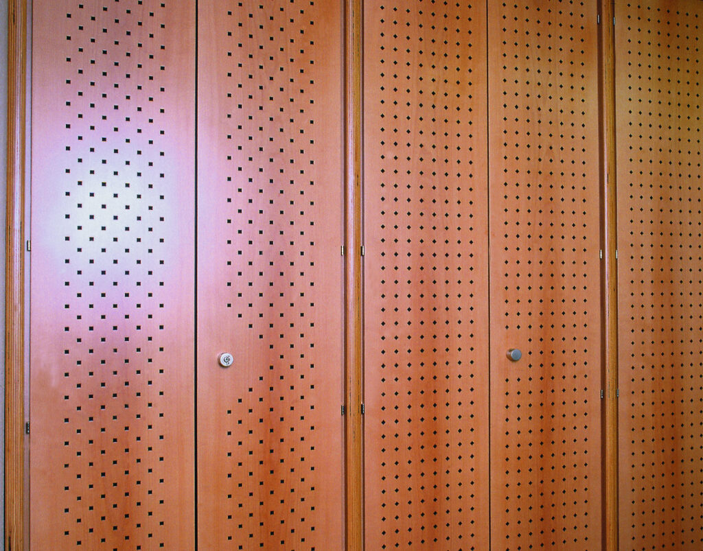 Acoustic System Office Design Cabinets with Round Perforated Panels b