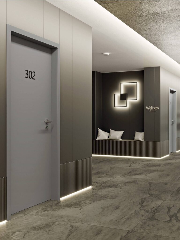 Door Design Hospitality Sector Westag Fenix Soundproof doors FX 0752 NTM Grigio Antrim a