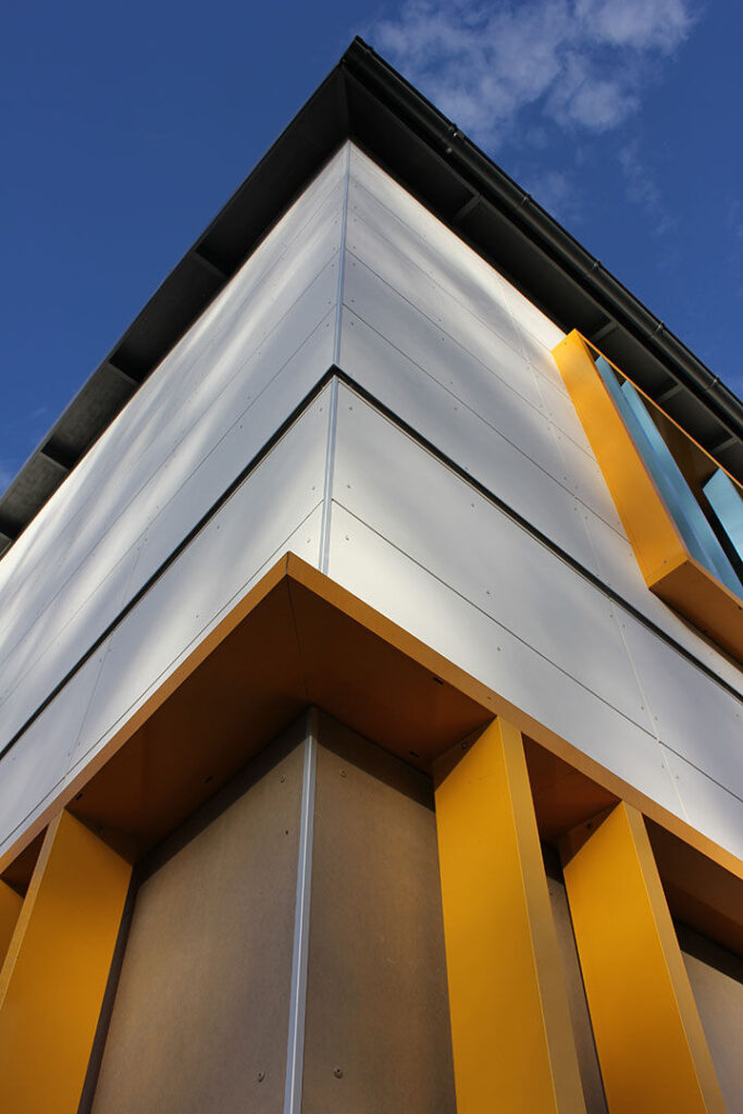 Exterior Education Sector Facade Swisspearl Authentic Patina Original P070 P222 P313 Nursery School Akerbrodden Stockholm a