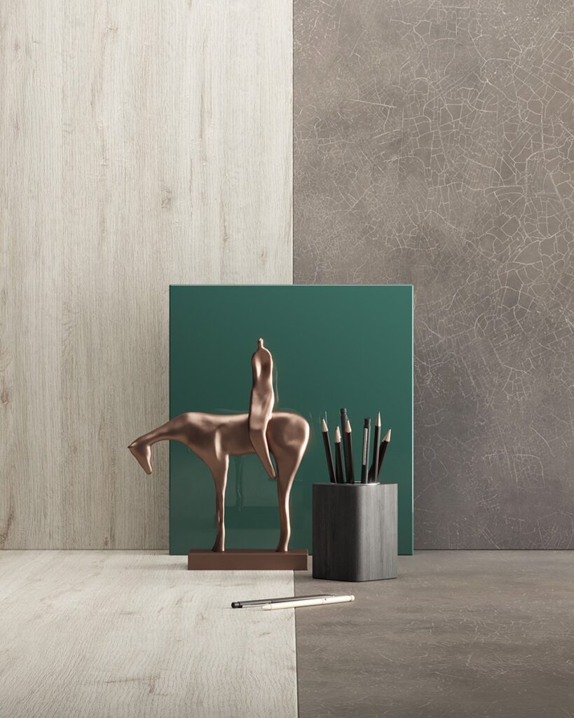 MoodBoard H.P.L. Arpa Yarik 3480 Rovere Iceland 4574 Verde Modo 0760