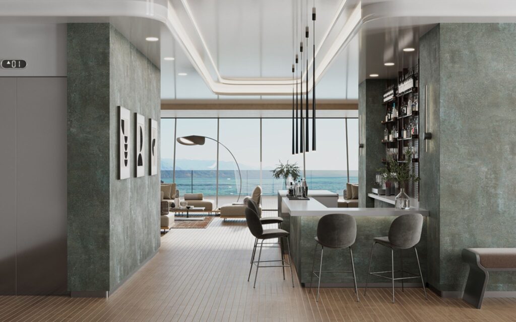 Wall Cladding Hospitality Sector Arpa 3512 Brera Green Rora Finish Arpa Bloom 0210 Grigio Medio Lucida Finish