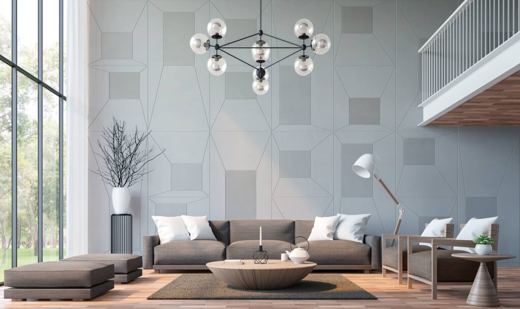 Wall Cladding Interior Design CNC Cemento Effect Enviromently Friendly a