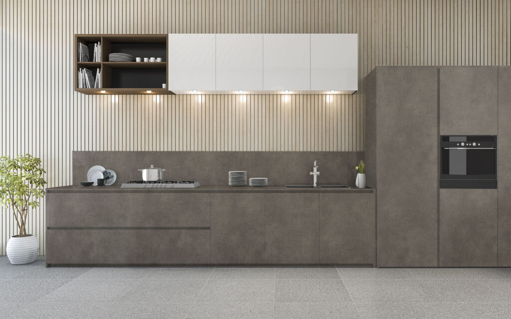 Wall Cladding Kitchen Design Smart 008 Rio Parana H.P.L. Melamine ABS Grooved Perforated Panels