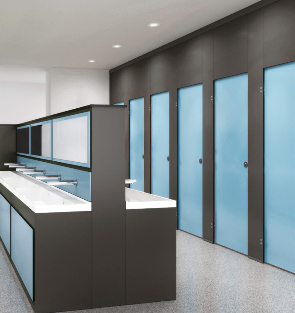 Wet Areas Education SectorWashroom Locker Benches System Formica Compact H.P.L. m k