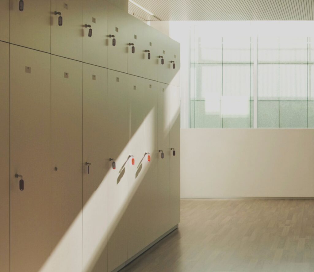 Wet Areas Education SectorWashroom Locker Benches System Formica Compact H.P.L. n