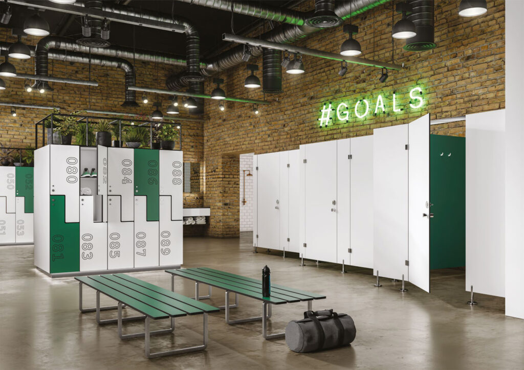 Wet Areas Gym SectorWashroom Cubicles Locker Benches System Formica Compact H.P.L. o