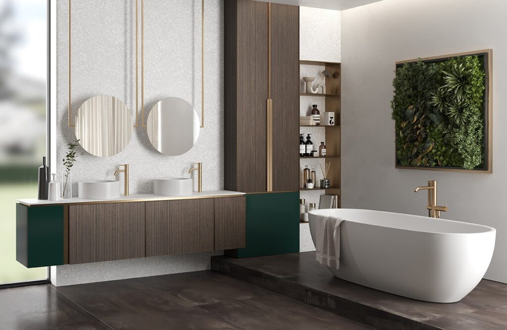 Wet Areas Hospitality Design Bathroom Arpa H.P.L. CARAVELLA DARK 4645SMILI WHITE 3510VERDE PINO 0781 2