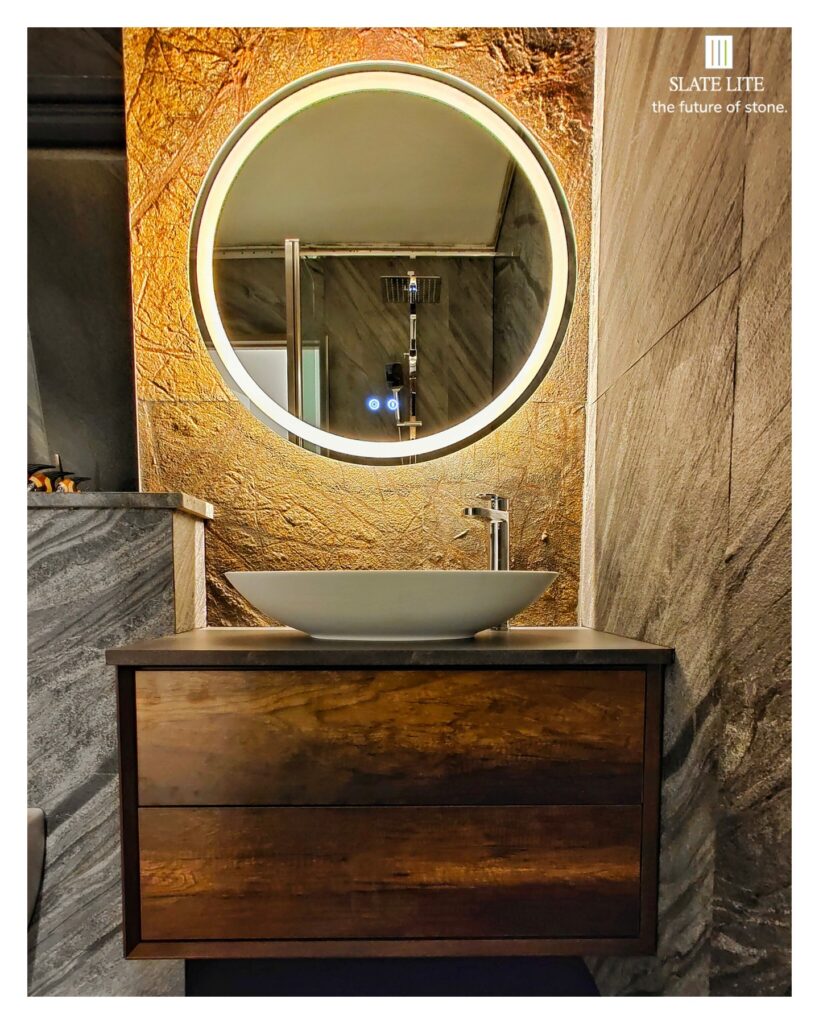 Wet Areas Hospitality Design ELBATH Wall Panelling slate Lite Thin Stone Veneer o