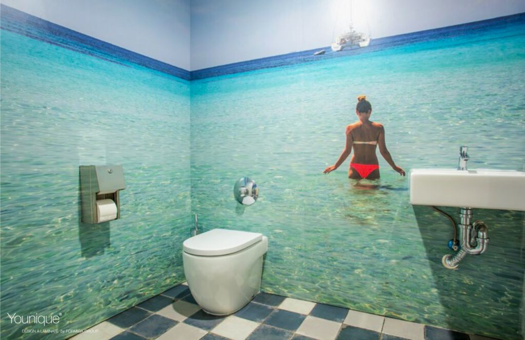 Wet Areas Hospitality Sector Wall Cladding Formica Younique H.P.L