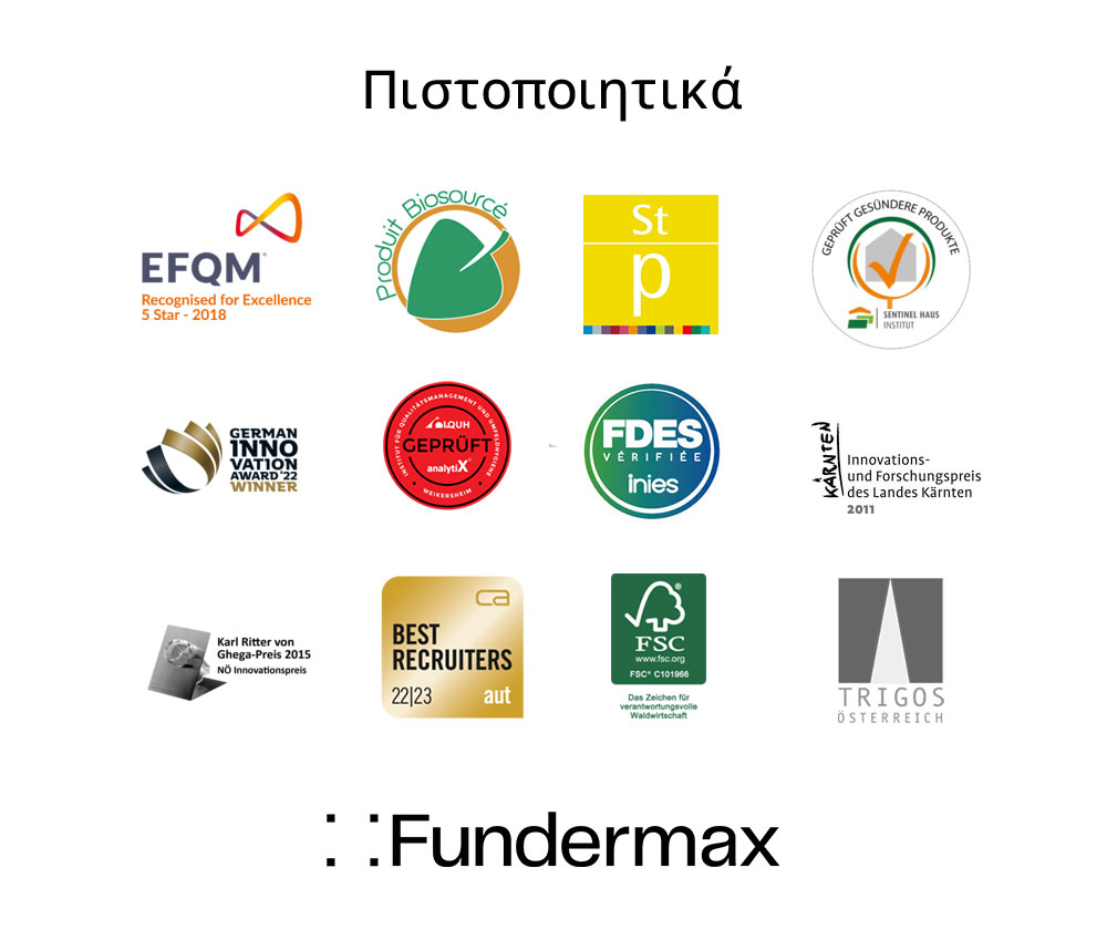 Πιστοποιητικά m.look Fundermax
